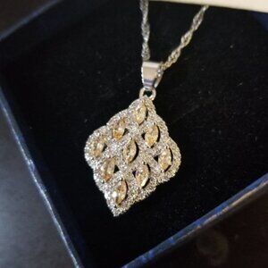 Swarovski Emelents Marquise Yellow stone  925  Women's Necklace